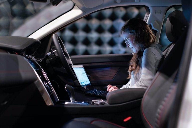 woman sitting in a car